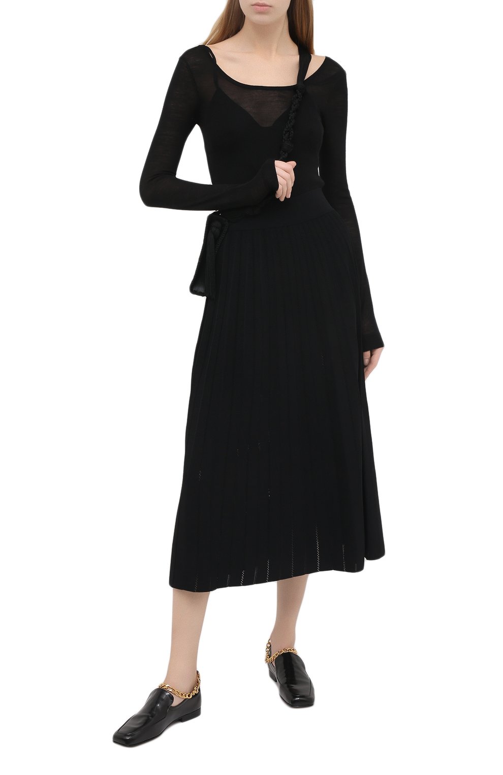 Шерстяной пуловер NANUSHKA, арт. BETH_BLACK_EXTRA FINE MERIN0 KNIT, фото 2