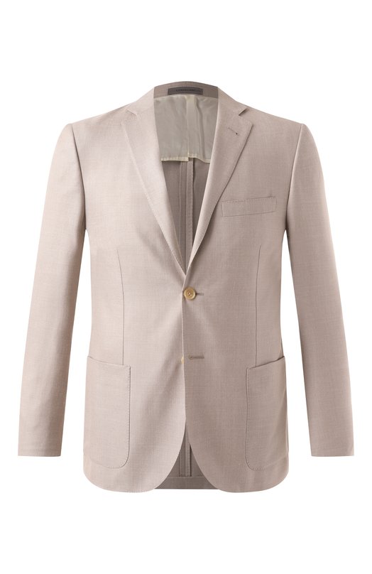 Пиджак из шерсти и шелка Corneliani 25X002-2518289 Бежевый 25X002-2518289