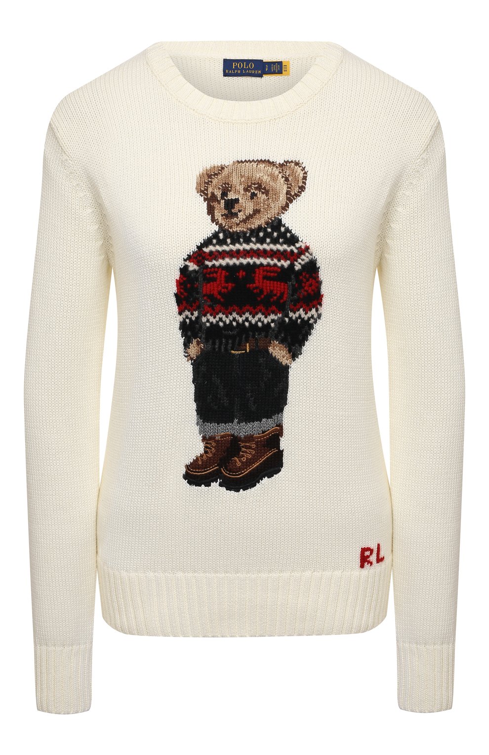 Хлопковый пуловер POLO RALPH LAUREN кремового цвета по цене 52700 руб., арт. 211847029, фото 1 Хлопковый пуловер POLO RALPH LAUREN, арт. 211847029, фото 1