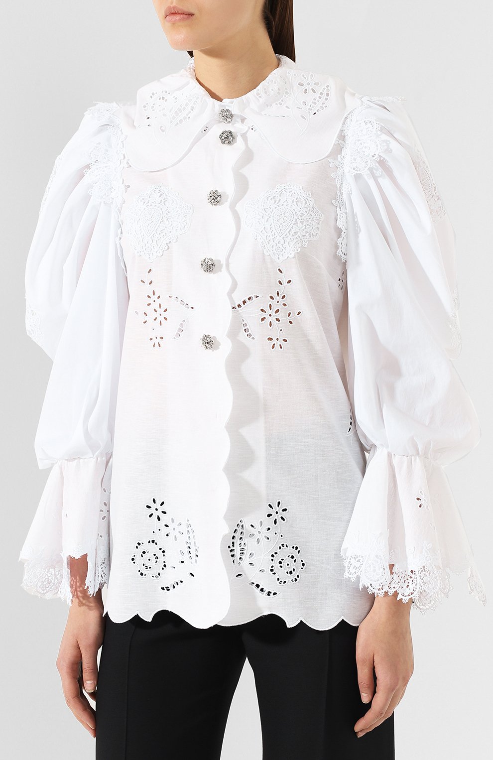 Блузка из смеси хлопка и льна DOLCE & GABBANA, арт. F5K43Z/FG4AC, фото 3