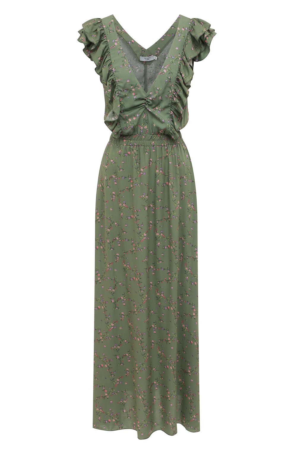 Платье из вискозы SEVEN LAB зеленого цвета по цене 15750 руб., арт. DM2 floral olive, фото 1 Платье из вискозы SEVEN LAB, арт. DM2 floral olive, фото 1