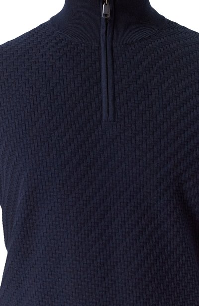 Джемпер из хлопка и шелка BRIONI темно-синего цвета по цене 175500 руб., арт. UMS70L-PAK22, фото 5 Джемпер из хлопка и шелка BRIONI, арт. UMS70L-PAK22, фото 5