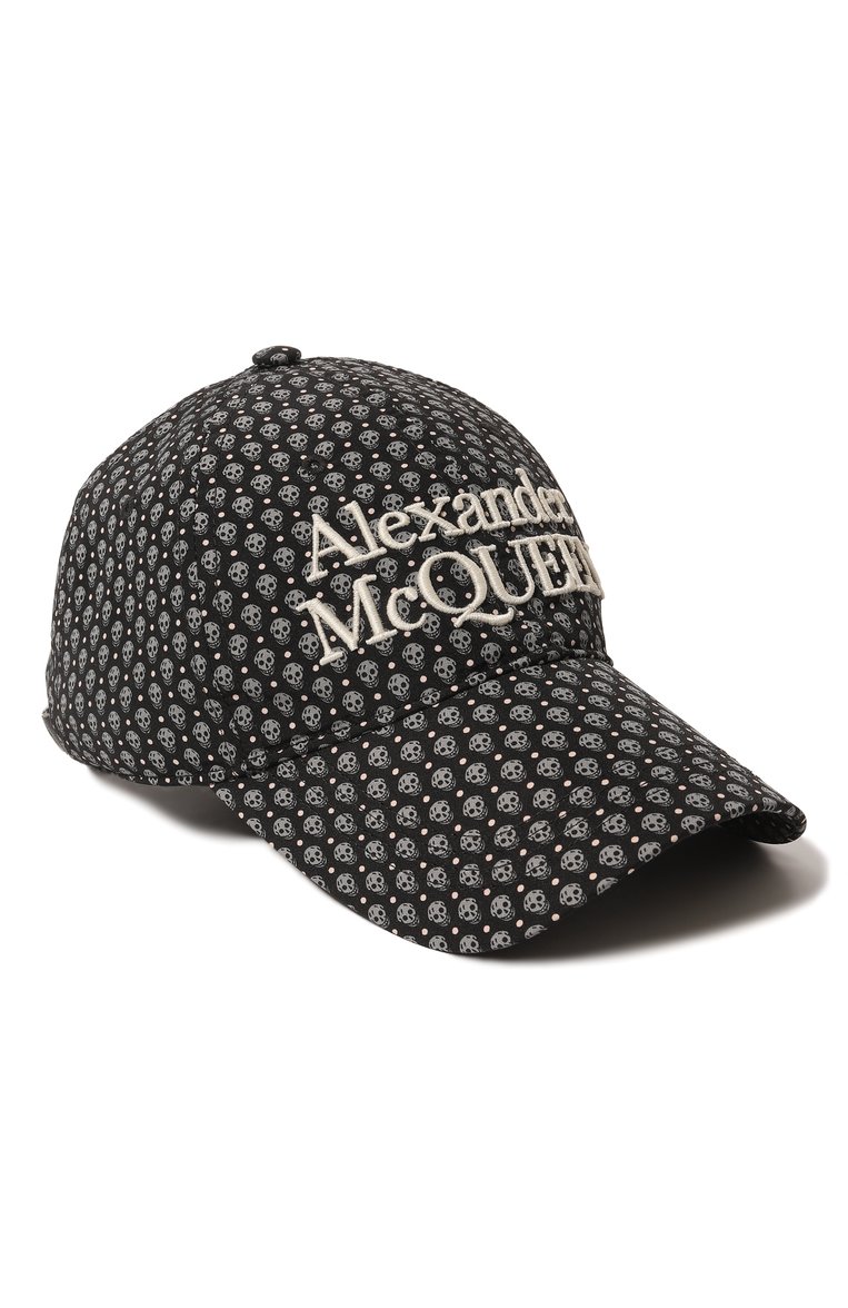 Мужская бейсболка ALEXANDER MCQUEEN черно-белого цвета, арт. 711304/4419Q1062 | Фото 1 (�Материал: Текстиль, Синтетический материал; Нос: Не проставлено; Материал сплава: Проставлено; Региональные ограничения белый список (Axapta Mercury): Не проставлено)