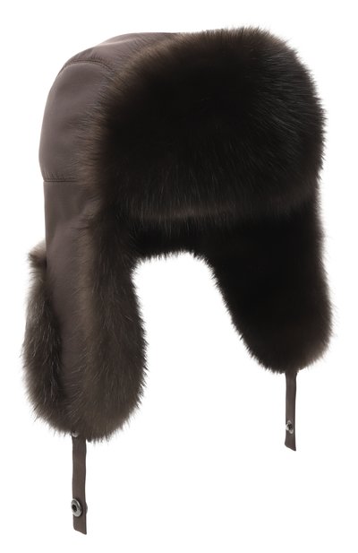 Мужская шапка-ушанка авиатор с отделкой из меха соболя BLACK SABLE, арт. BS-24004EB/А