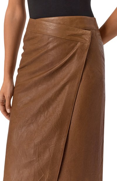 Кожаная юбка ARMARIUM коричневого цвета по цене 219500 руб., арт. ARMFWSK18/LE09, фото 5 Кожаная юбка ARMARIUM, арт. ARMFWSK18/LE09, фото 5