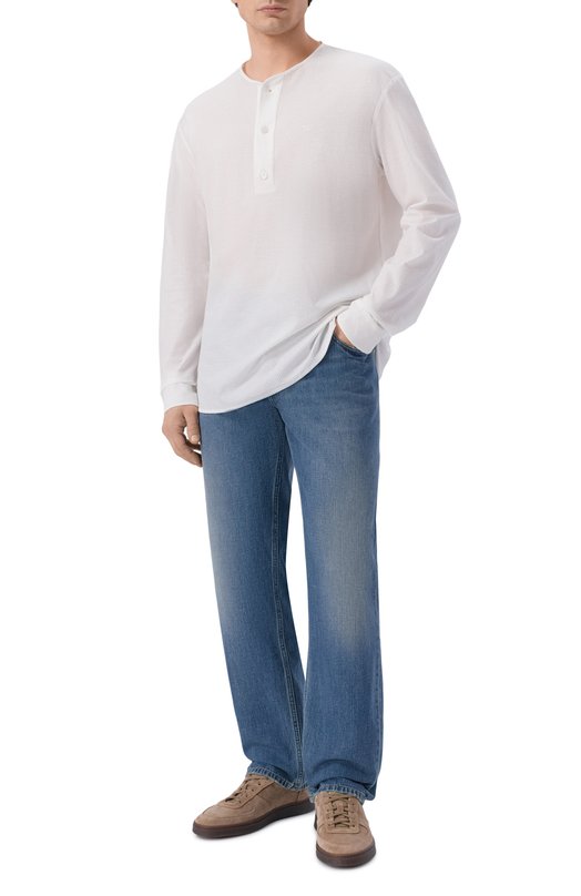 Хлопковый джемпер Emporio Armani EM005545/AF25691 Белый  EM005545/AF25691 Фото 2