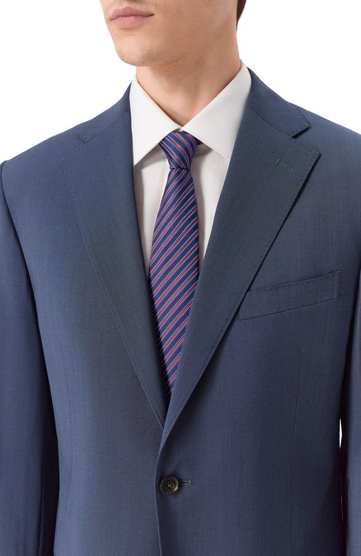 Галстук из шелка и хлопка Giorgio Armani GM000800/TE20409 Синий  GM000800/TE20409 Фото 2