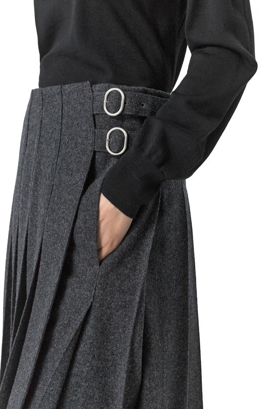 Шерстяная юбка Jil Sander J40MA0153-J40182 Серый  J40MA0153-J40182 Фото 5