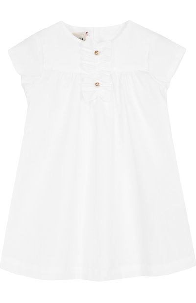 Хлопковое мини-платье свободного кроя с оборкой GUCCI, арт. 503767/XB365, фото 1