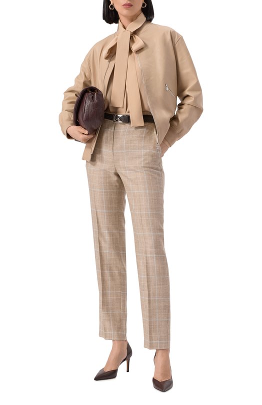 Кожаный бомбер Kiton D59674K0920F02 Бежевый  D59674K0920F02 Фото 2