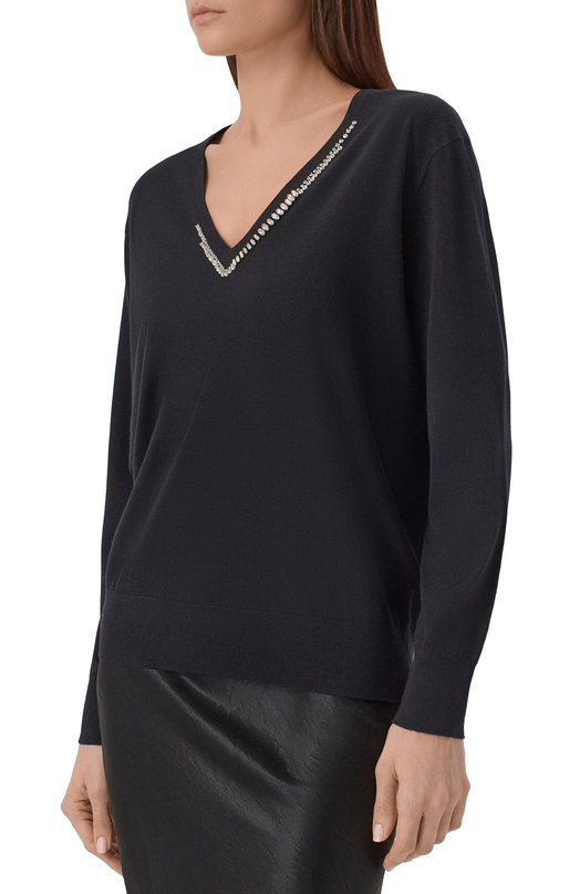 Шерстяной пуловер Dries Van Noten 011204/3700 Чёрный  011204/3700 Фото 3