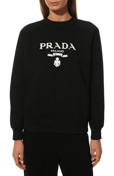 Хлопковый свитшот PRADA, арт. 134631-1ZT7-F0967-202, фото 3