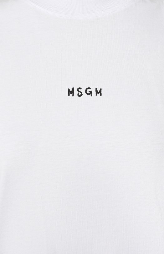 Хлопковая футболка MSGM 3641MDM550/247002 Белый  3641MDM550/247002 Фото 5
