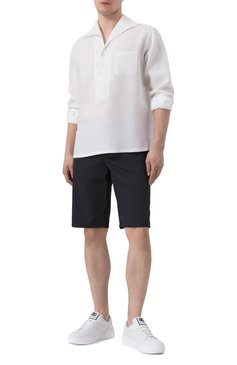 Мужская льняная рубашка DOLCE & GABBANA белого цвета, арт. G5ND3T/FU4JB | Фото 2 (Длина (для топов): Стандартные; Материал внешний: Лен; Рукава: Длинные; Материал сплава: Проставлено; Драгоценные камни: Проставлено; Случай: Повседневный; Воротник: Отложной; Стили: Минимализм; Принт: Однотонные; Манжеты: На пуговицах)