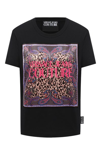 Женская хлопковая футболка VERSACE JEANS COUTURE, арт. B2HZA7VB-ZDP613 REG.54/30331