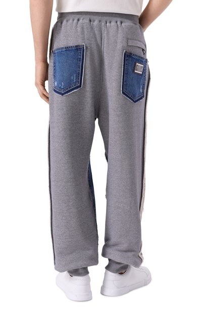 Комбинированные джоггеры DOLCE & GABBANA синего цвета по цене 175500 руб., арт. GP0P3D/GJ705, фото 4 Комбинированные джоггеры DOLCE & GABBANA, арт. GP0P3D/GJ705, фото 4