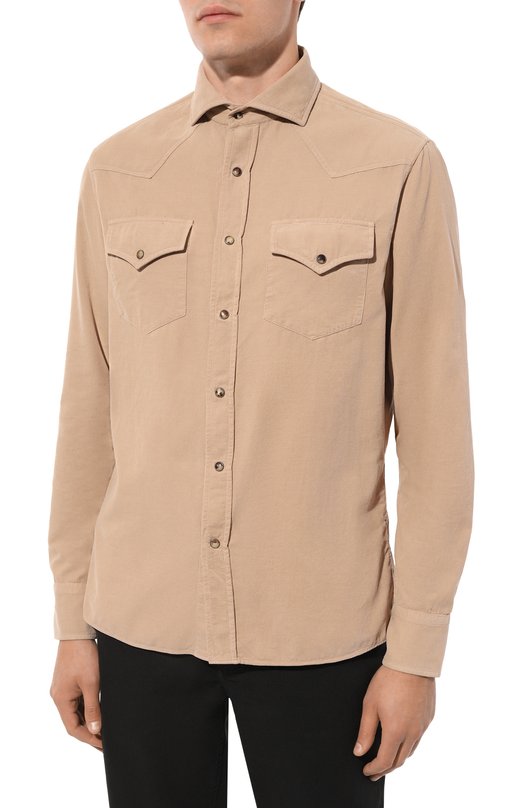 Вельветовая рубашка Brunello Cucinelli ML688B2151 Бежевый  ML688B2151 Фото 3