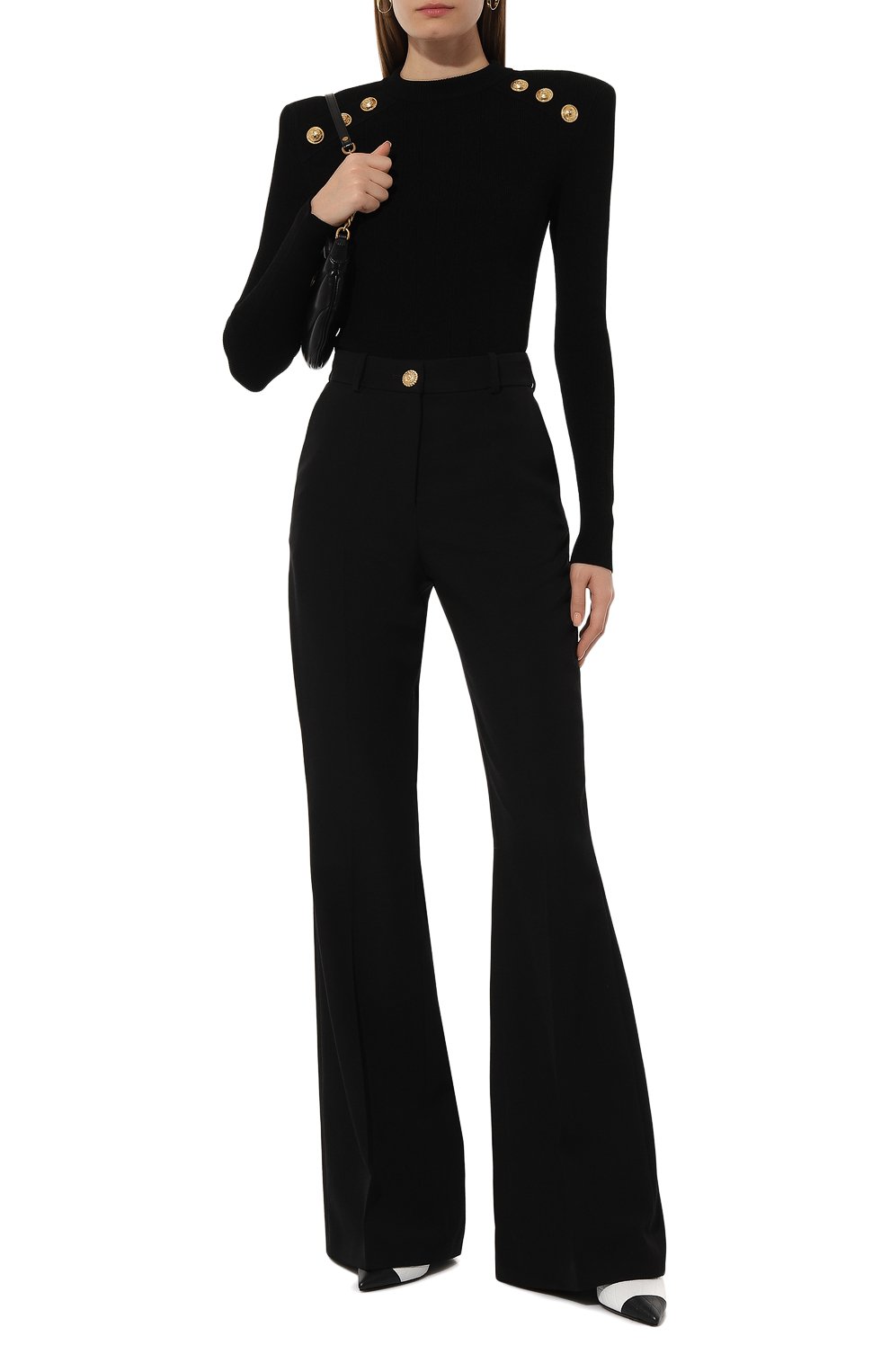 Пуловер из вискозы BALMAIN черного цвета по цене 138000 руб., арт. DF1KD001/KB07, фото 2 Пуловер из вискозы BALMAIN, арт. DF1KD001/KB07, фото 2