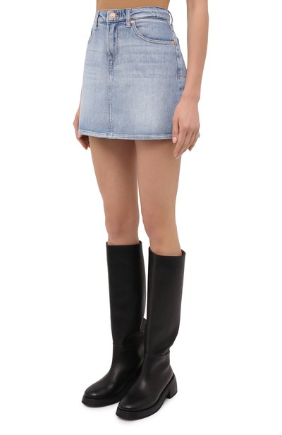 Джинсовая юбка 7 FOR ALL MANKIND голубого цвета по цене 11650 руб., арт. JSQFA500IH, фото 3 Джинсовая юбка 7 FOR ALL MANKIND, арт. JSQFA500IH, фото 3