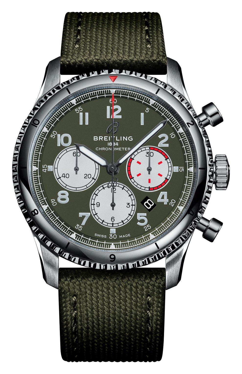 Часы aviator 8 b01 chronograph 43 curtiss warhawk BREITLING бесцветного цвета по цене 912500 руб., арт. AB01192A1L1X2, фото 1 Часы aviator 8 b01 chronograph 43 curtiss warhawk BREITLING, арт. AB01192A1L1X2, фото 1