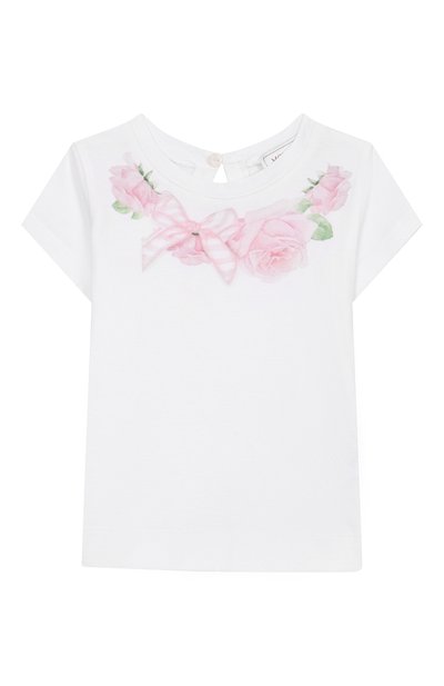 Хлопковая футболка MONNALISA, арт. 39E601