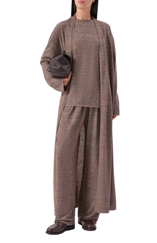 Кардиган из шерсти и льна 12 STOREEZ 136426 Коричневый  136426 Фото 2