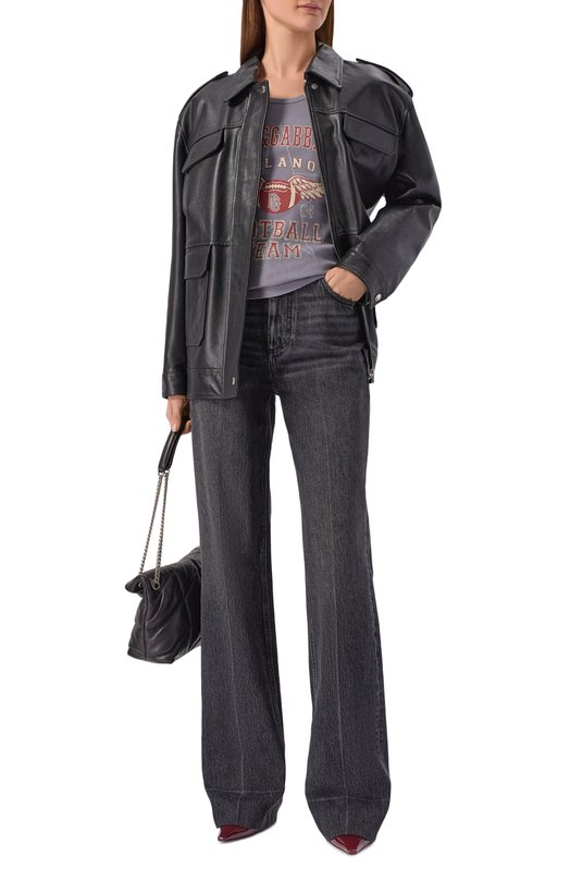 Хлопковая майка Dolce & Gabbana F8V40T/GDD01 Серый  F8V40T/GDD01 Фото 2