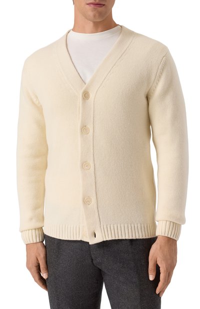 Шерстяной кардиган DANIELE FIESOLI кремового цвета по цене 29650 руб., арт. DF0191, фото 3 Шерстяной кардиган DANIELE FIESOLI, арт. DF0191, фото 3