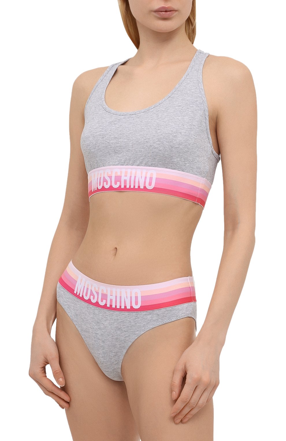 Бра-топ MOSCHINO серого цвета по цене 11600 руб., арт. A6806/9021, фото 2 Бра-топ MOSCHINO, арт. A6806/9021, фото 2