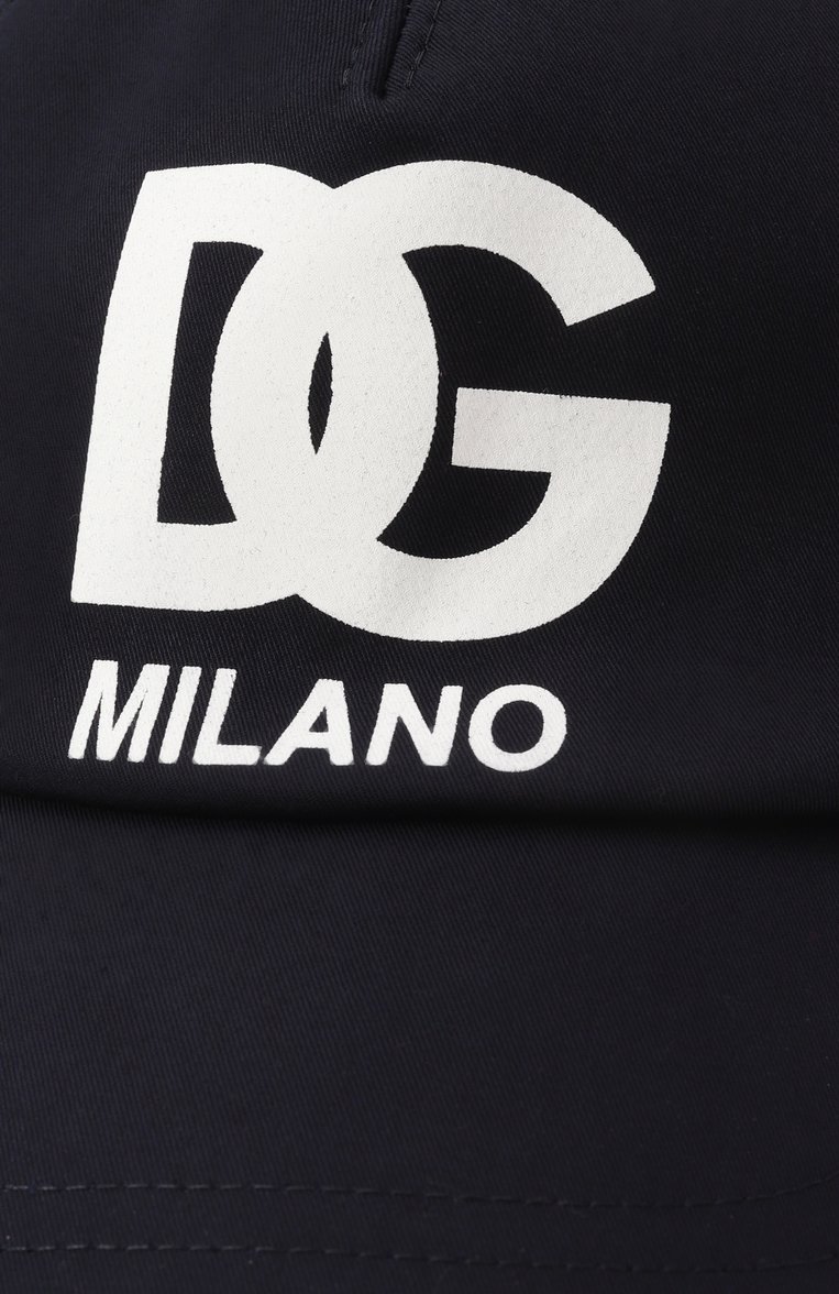 Детская хлопковая бейсболка DOLCE & GABBANA темно-синего цвета, арт. LB4H80/G702V | Фото 3 (Нос: Не проставлено; Материал: Текстиль, Хлопок; Автоматизация состава: Проставлено)