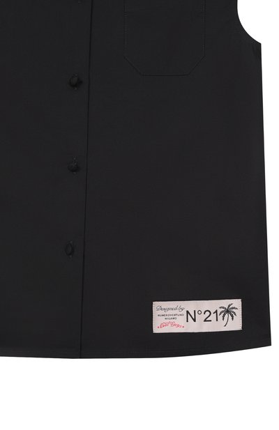 Хлопковая рубашка N21 черного цвета по цене 13300 руб., арт. N210AV/N0417, фото 3 Хлопковая рубашка N21, арт. N210AV/N0417, фото 3