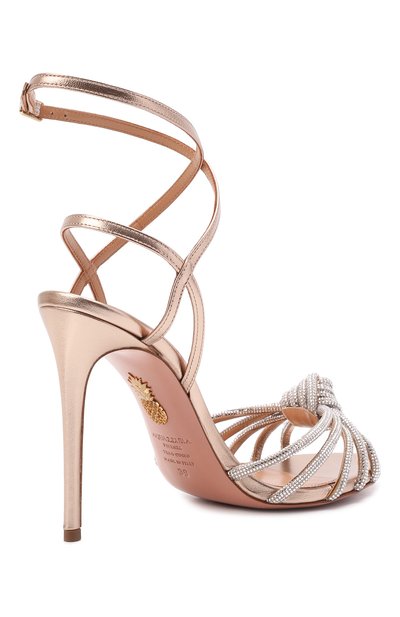 Кожаные босоножки celeste 105 AQUAZZURA, арт. CELHIGS0-NPL-LC0, фото 5