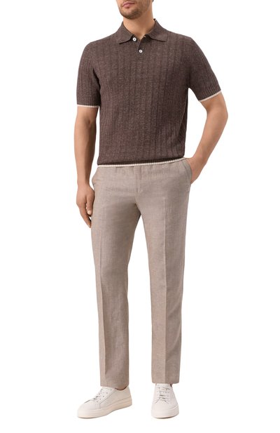 Поло изо льна и хлопка BRUNELLO CUCINELLI, арт. M2L707605, фото 2