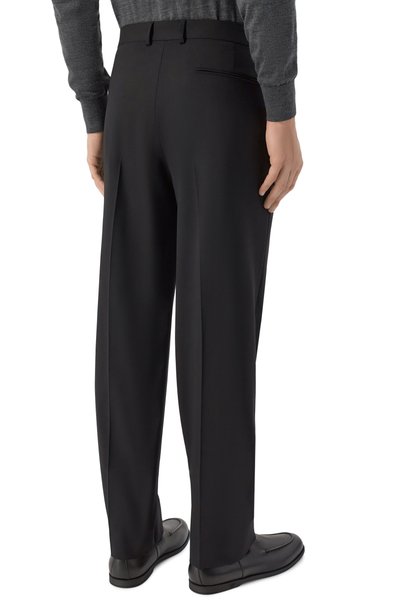 Шерстяные брюки EMPORIO ARMANI черного цвета по цене 52550 руб., арт. EM007124/TE19332, фото 4 Шерстяные брюки EMPORIO ARMANI, арт. EM007124/TE19332, фото 4
