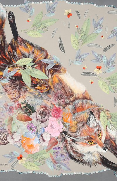 Шелковый платок in vogue RADICAL CHIC серого цвета по цене 29900 руб., арт. 202647.07.09, фото 3 Шелковый платок in vogue RADICAL CHIC, арт. 202647.07.09, фото 3