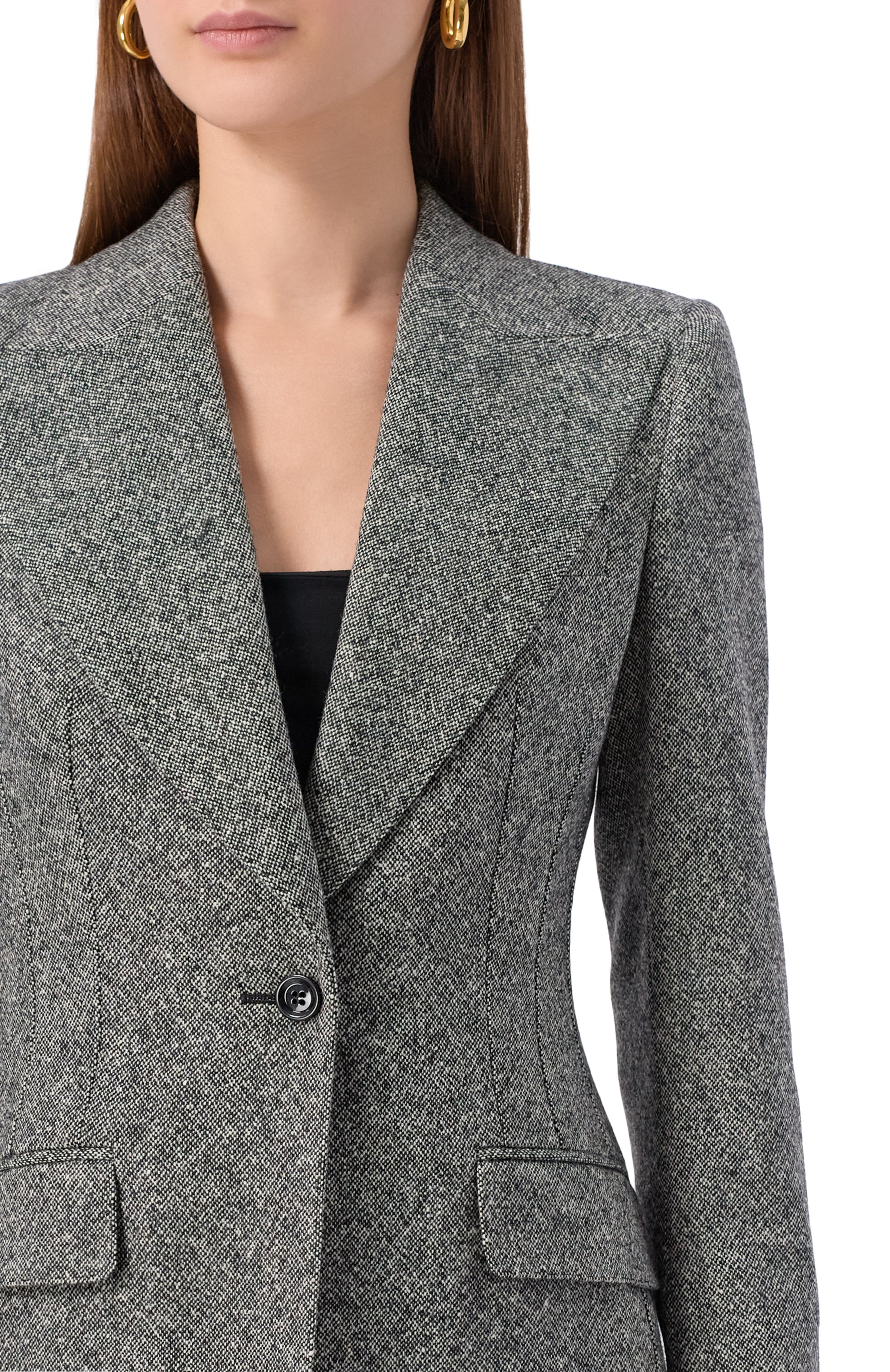 Шерстяной жакет DOLCE & GABBANA серого цвета по цене 336500 руб., арт. F29QGT/FMBAR, фото 5 Шерстяной жакет DOLCE & GABBANA, арт. F29QGT/FMBAR, фото 5