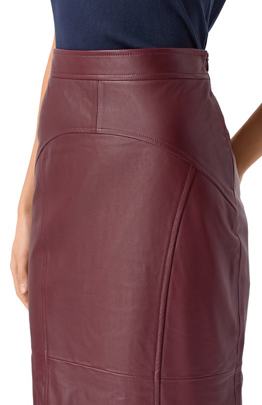 Кожаная юбка Max Mara Studio TAIGA Бордовый  TAIGA Фото 5