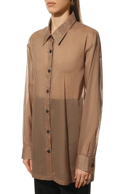 Хлопковая рубашка DRIES VAN NOTEN бежевого цвета по цене 59900 руб., арт. 221-010793-4121, фото 3 Хлопковая рубашка DRIES VAN NOTEN, арт. 221-010793-4121, фото 3