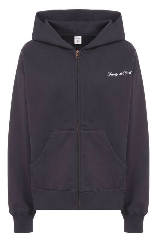 Хлопковая толстовка Sporty and Rich ST08860326BA01 Чёрный ST08860326BA01