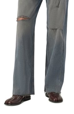 �Женские кожаные пенни-лоферы tabi city MAISON MARGIELA темно-коричневого цвета, арт. S39WR0021/P8158 | Фото 3 (Материал внешний: Натуральная кожа; Подошва: Плоская; Материал внутренний: Натуральная кожа; Каблук высота: Низкий; Автоматизация состава: Проставлено; Автоматизация ТО: Проставлено)