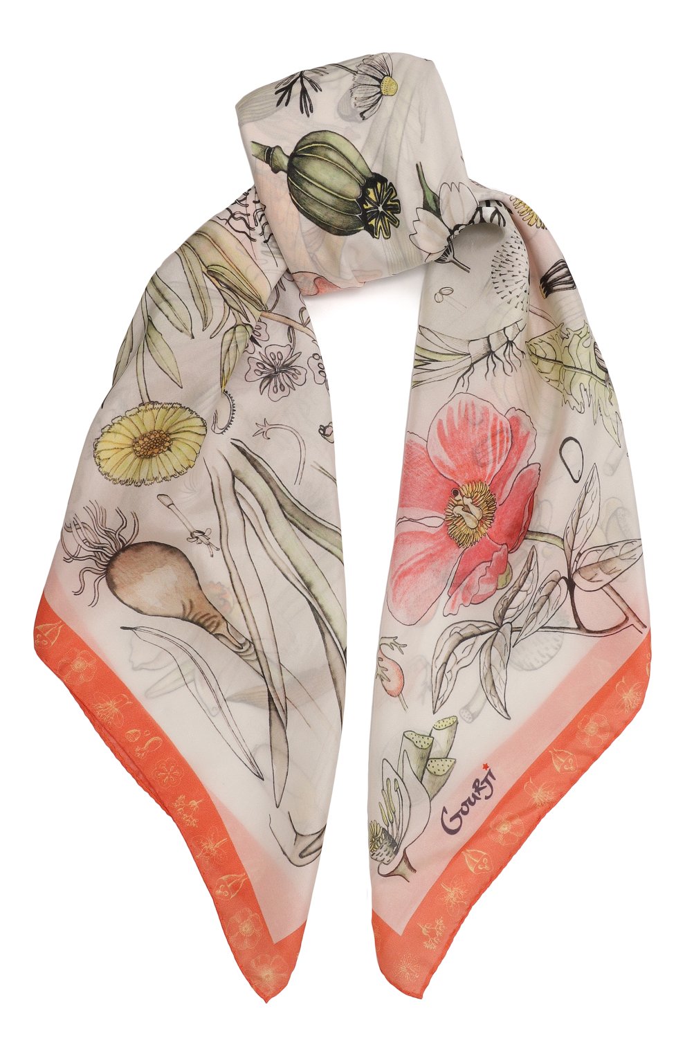 Шелковый платок гербарий GOURJI, арт. T21GERB7RR/1, фото 1