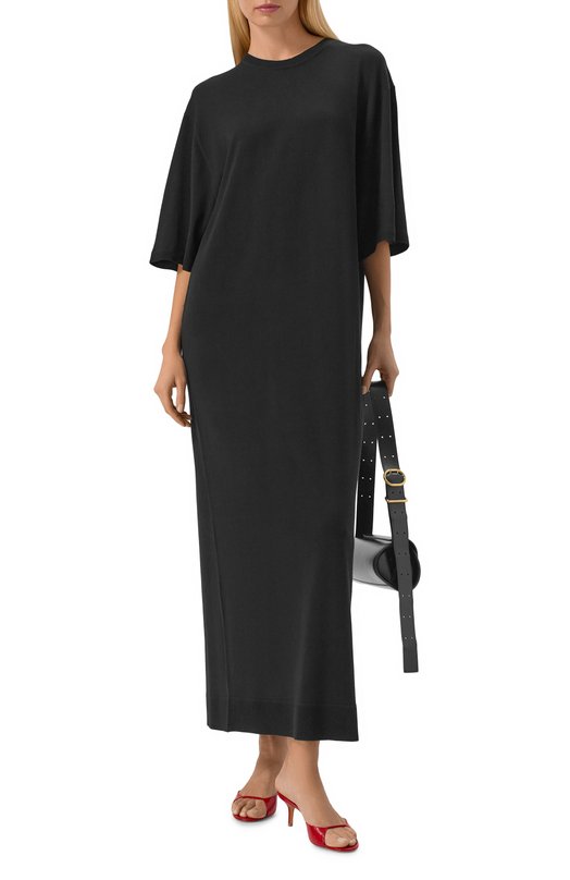 Шерстяное платье TOTEME 261-WRD0309-YA0226 Чёрный  261-WRD0309-YA0226 Фото 2