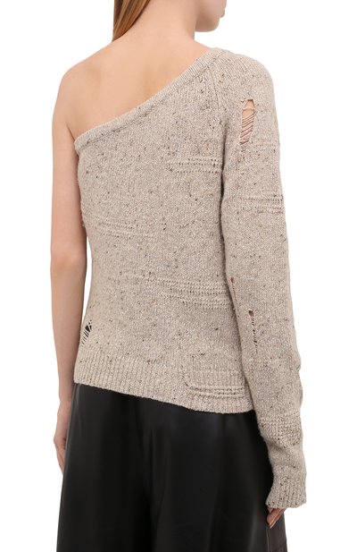 Пуловер из шерсти и вискозы HELMUT LANG светло-бежевого цвета по цене 33450 руб., арт. L04HW722, фото 4 Пуловер из шерсти и вискозы HELMUT LANG, арт. L04HW722, фото 4