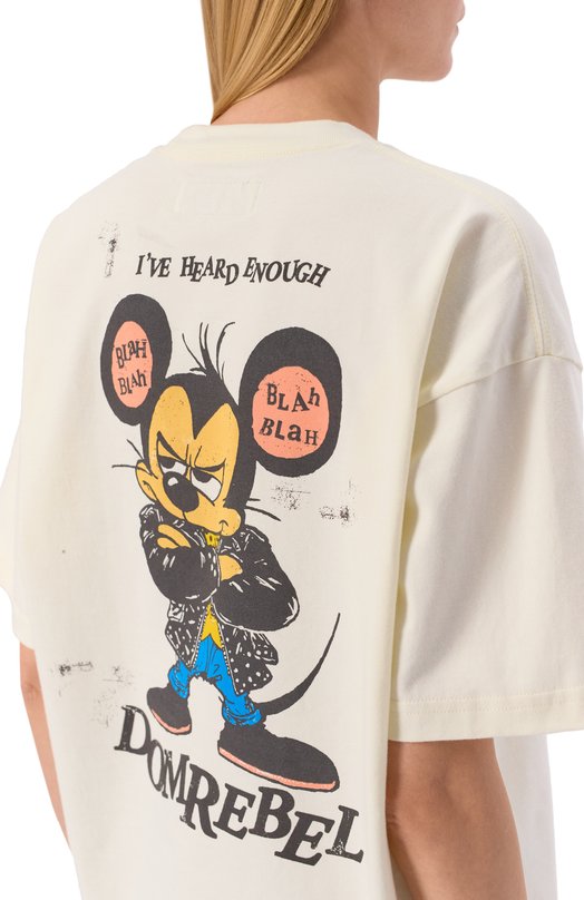 Хлопковая футболка DOMREBEL BLABLA/T-SHIRT Кремовый  BLABLA/T-SHIRT Фото 5