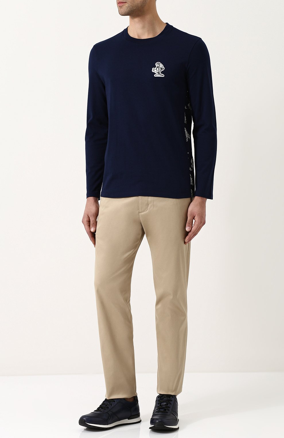 Хлопковый лонгслив с круглым вырезом MONCLER, арт. D1-091-80263-00-8390T, фото 2