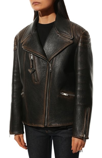 Кожаная куртка PRADA, арт. 58A110-10YU-F0002, фото 3