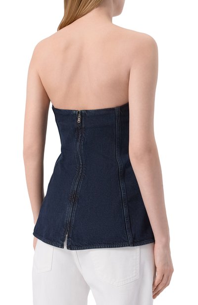 Джинсовый топ-корсет lara AGOLDE темно-синего цвета по цене 44500 руб., арт. A7403-1826, фото 4 Джинсовый топ-корсет lara AGOLDE, арт. A7403-1826, фото 4