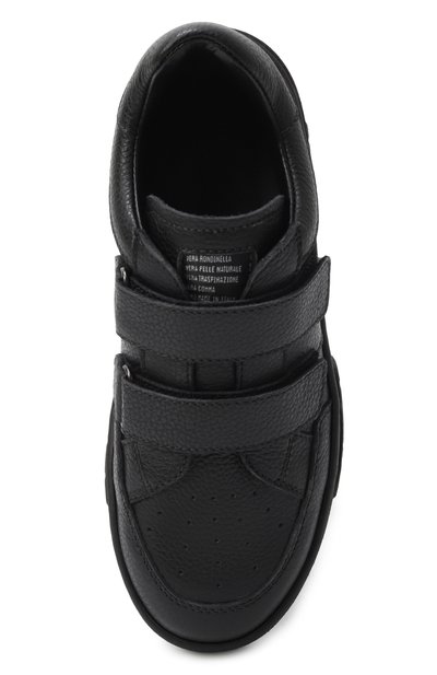 Кожаные кеды RONDINELLA черного цвета по цене 22250 руб., арт. 12271-1E/G0MMA/34-36, фото 4 Кожаные кеды RONDINELLA, арт. 12271-1E/G0MMA/34-36, фото 4