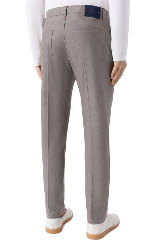 Шерстяные брюки Kiton UPNJSK0171H02 Бежевый  UPNJSK0171H02 Фото 4