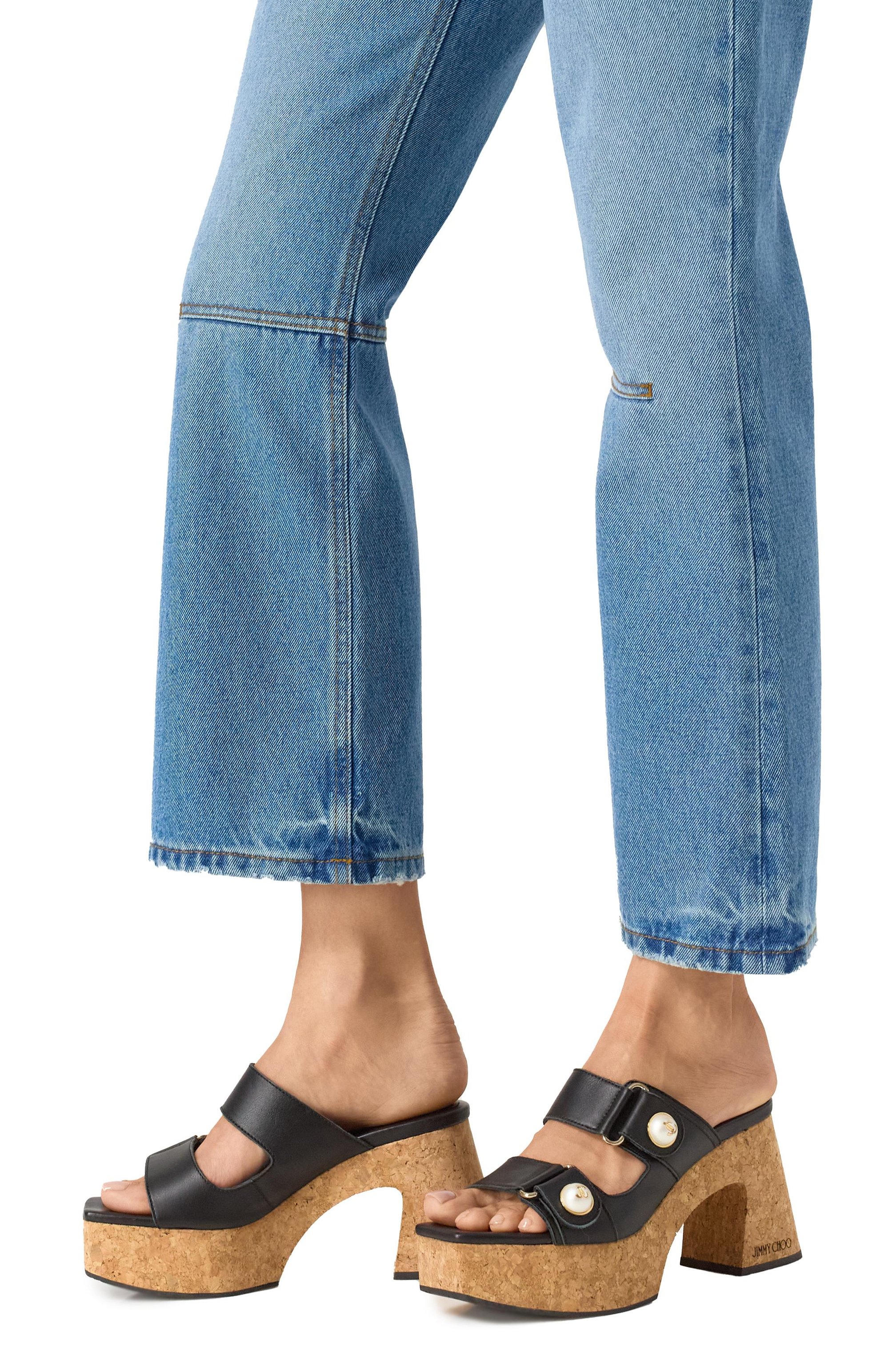 Кожаные сабо fayence 95 JIMMY CHOO, арт. FAYENCE WEDGE 95/SQM, фото 3